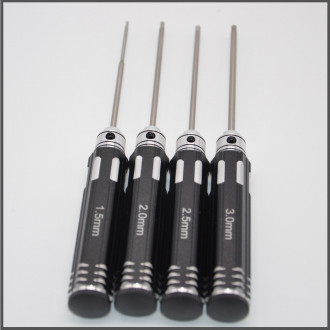TITANIUM WRENCHES KIT 1,5/2,0/2,5/3,0 MM - LIGHT - BLACK/SILVER ACCESSORIES BLISS