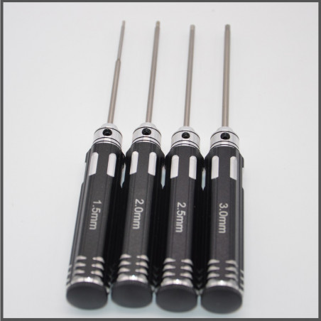 TITANIUM WRENCHES KIT 1,5/2,0/2,5/3,0 MM - LIGHT - BLACK/SILVER ACCESSORIES BLISS