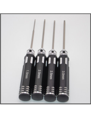TITANIUM WRENCHES KIT 1,5/2,0/2,5/3,0 MM - LIGHT - BLACK/SILVER ACCESSORIES BLISS