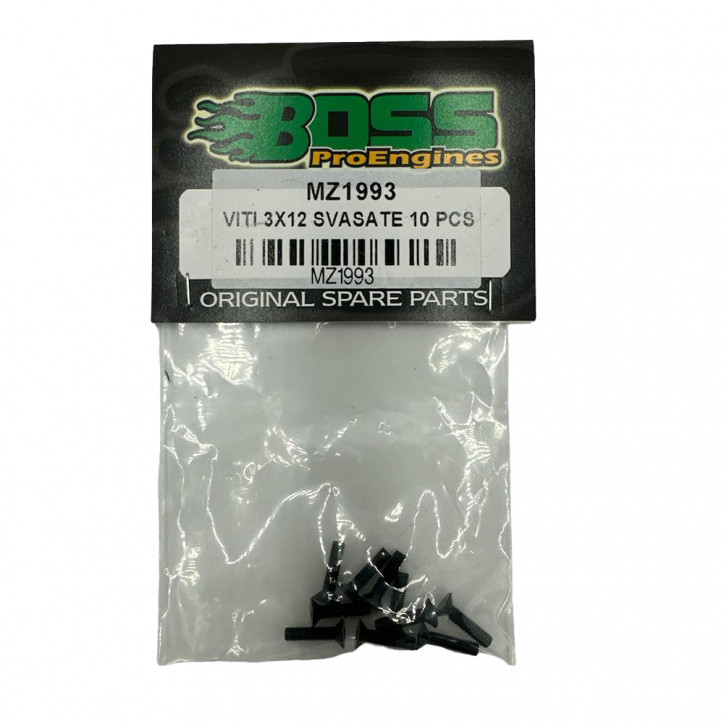 Screw allen countersunk M3x12 10pcs (MZ1993) Screw allen countersunk M3x12 10pcs (MZ1993)