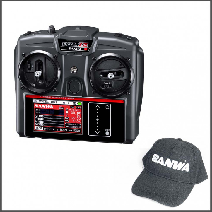 Sanwa Exzes ZIII Radio + RX-493i Receiver & Preinstalled Battery (101A33171A)
