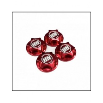Covered Serrated Wheel Nuts (P1.25) Red