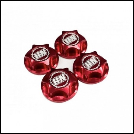 Covered Serrated Wheel Nuts (P1.25) Red
